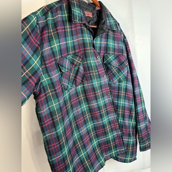 Vintage Allen Winfield Mens Button Up Tartan Plaid Wool Blend Shacket Quilted 3X - Picture 6 of 11
